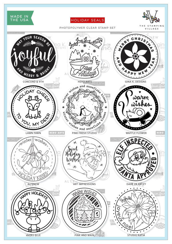 Photocentric Clear Stamps Holiday Seals Stamp Set by The Stamping Village