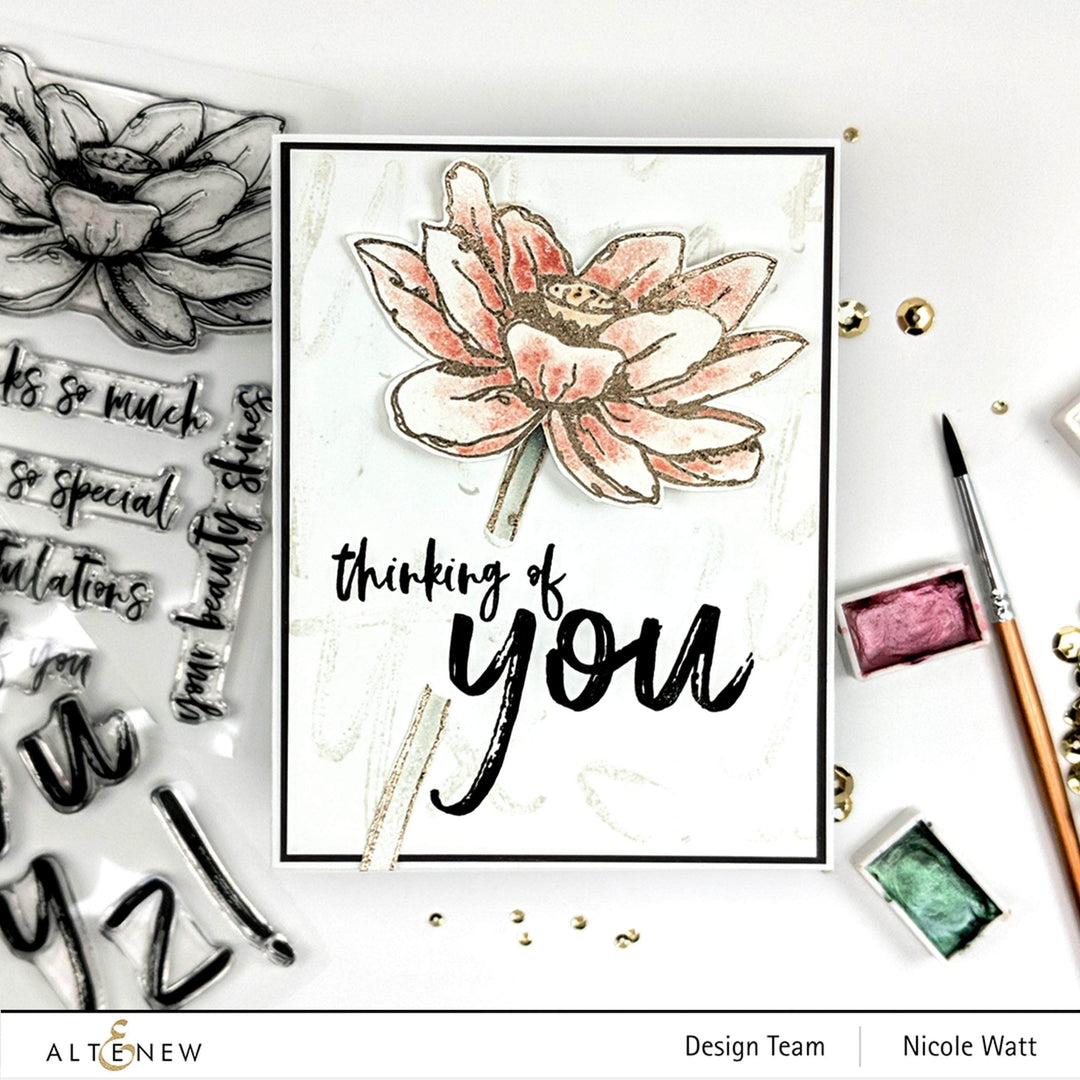 Photocentric Clear Stamps Inked Lotus Stamp Set