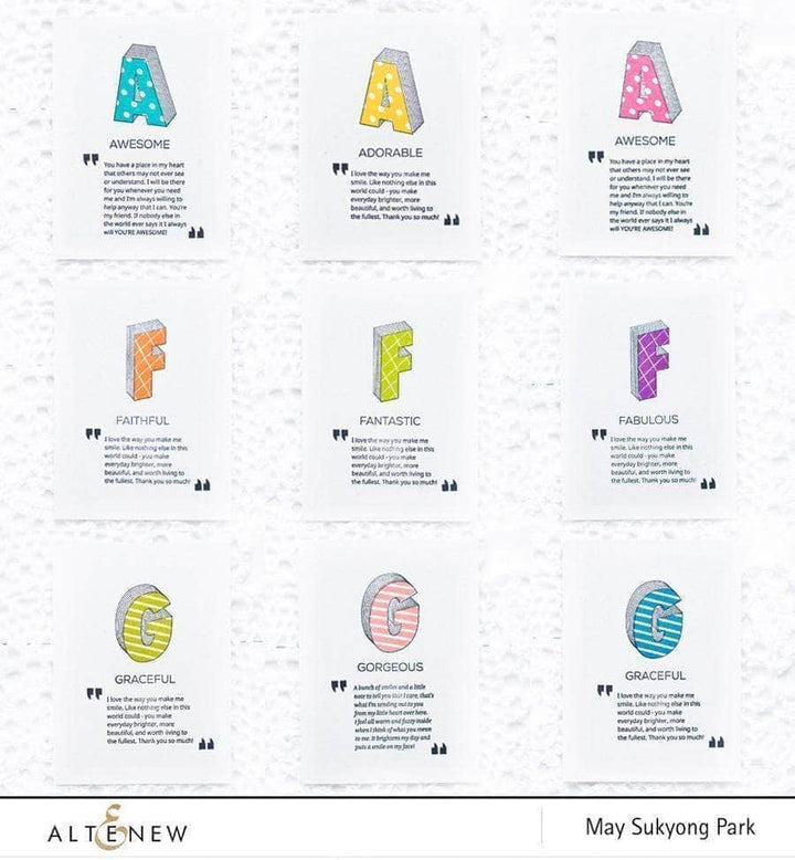 Photocentric Clear Stamps Layered Letters AFG Stamp Set