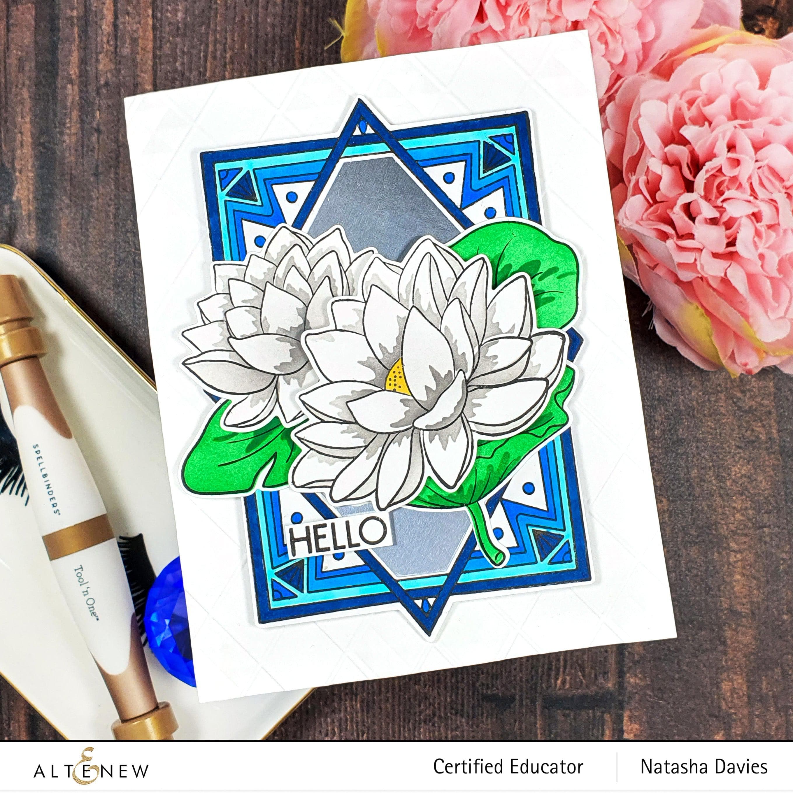 Lotus Frame Stamp Set | Altenew - Unique Floral Clear Stamps