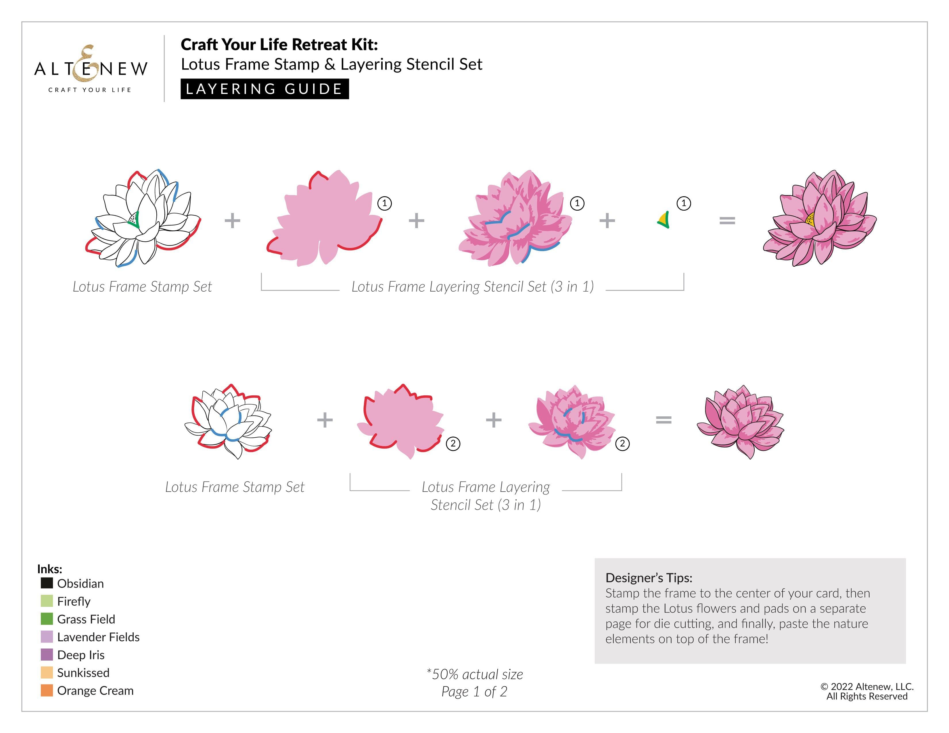 Lotus Frame Stamp Set | Altenew - Unique Floral Clear Stamps
