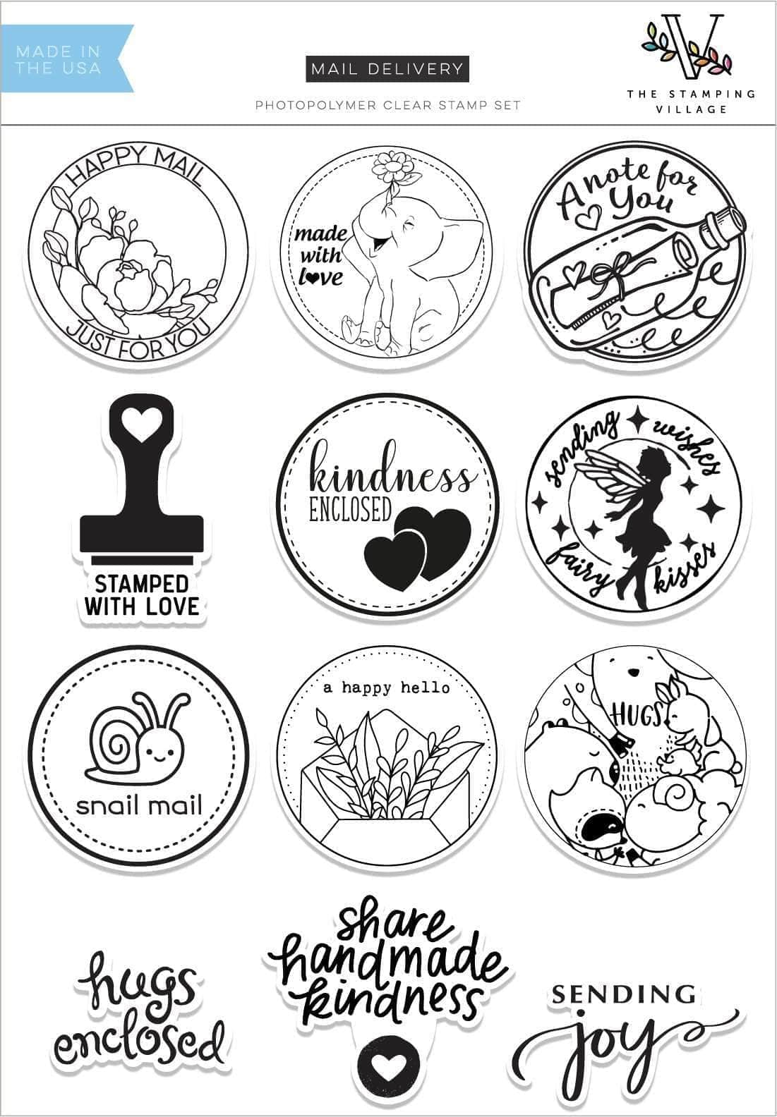 stamped with love photopolymer stamp set (english)