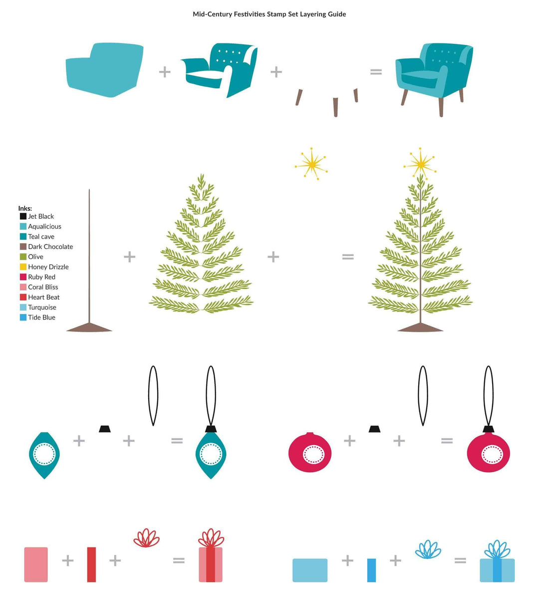 Photocentric Clear Stamps Mid-Century Festivities Stamp Set