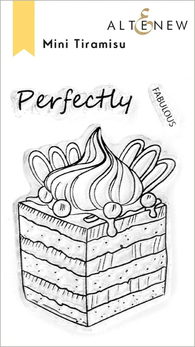 Set of clear Mini Tiramisu stamps by Altenew featuring detailed coffee and dessert-themed designs for crafting projects.