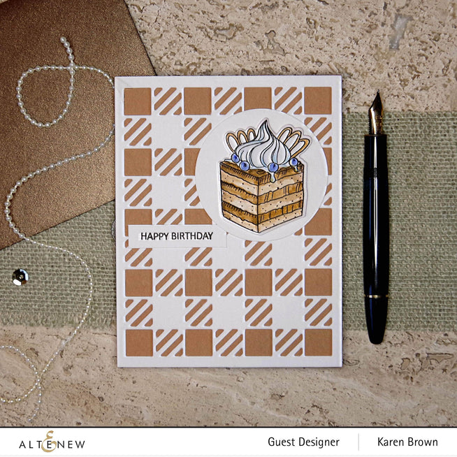 Altenew Mini Tiramisu Clear Stamp Set with detailed coffee and dessert-themed stamps for crafting and card making.