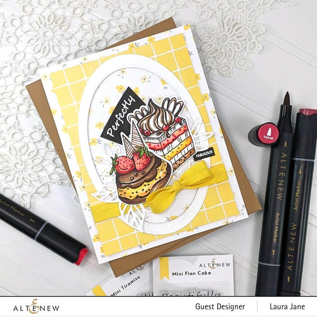 Mini Tiramisu Clear Stamp Set by Altenew, featuring detailed stamp designs for creative crafting projects.