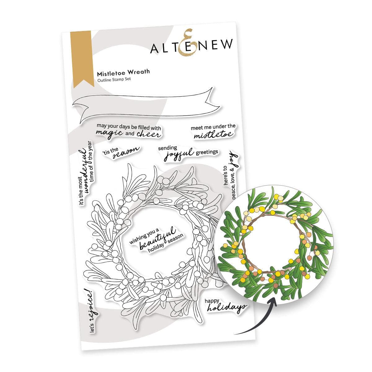 Photocentric Clear Stamps Mistletoe Wreath Stamp Set