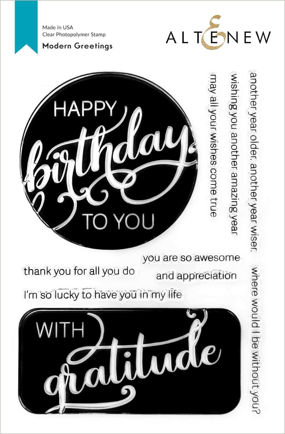 Photocentric Clear Stamps Modern Greetings Stamp Set