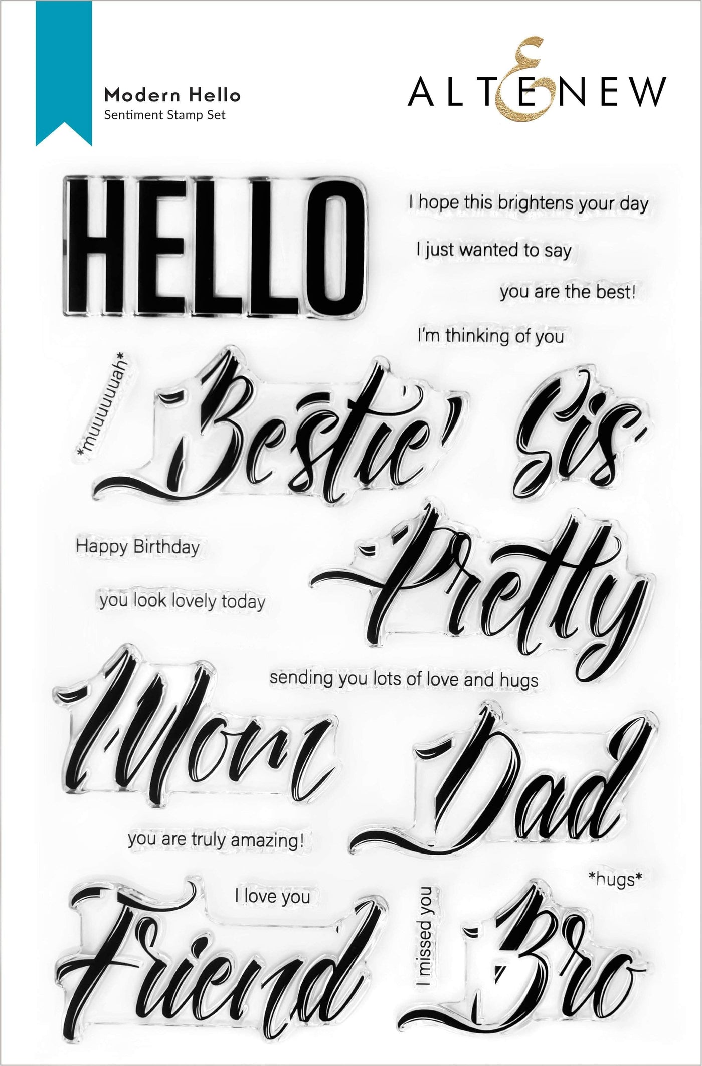 Photocentric Clear Stamps Modern Hello Stamp Set