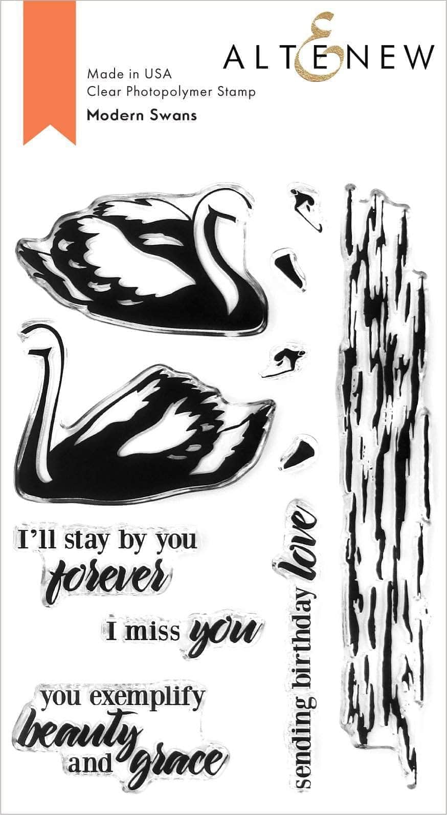 Photocentric Clear Stamps Modern Swans Stamp Set