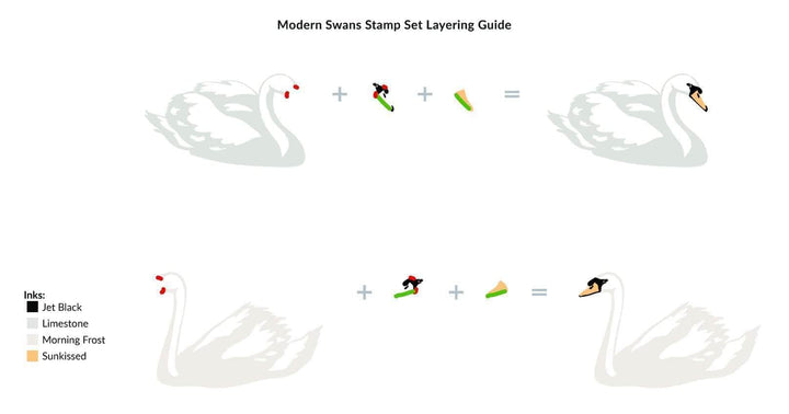 Photocentric Clear Stamps Modern Swans Stamp Set
