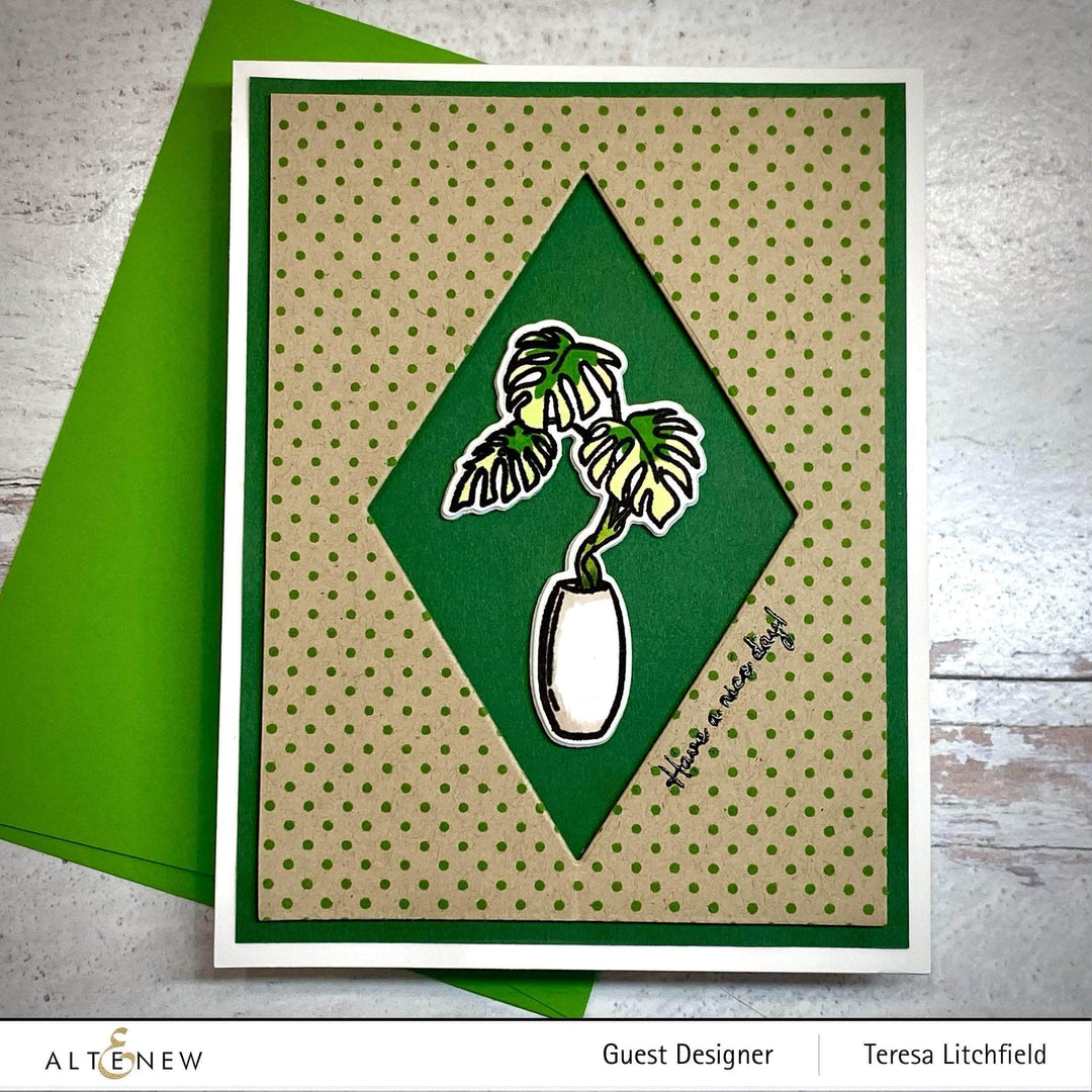 Photocentric Clear Stamps Monstera in Vase Stamp Set