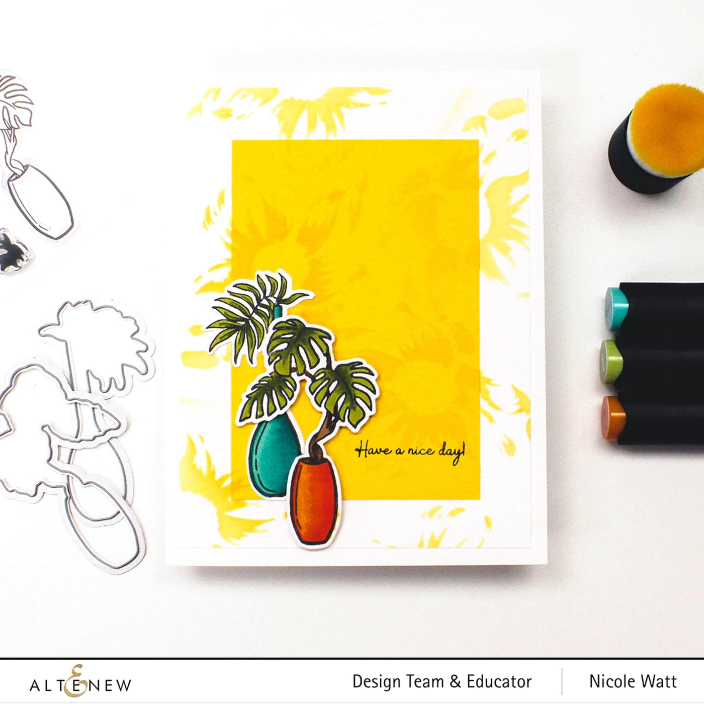 Photocentric Clear Stamps Monstera in Vase Stamp Set