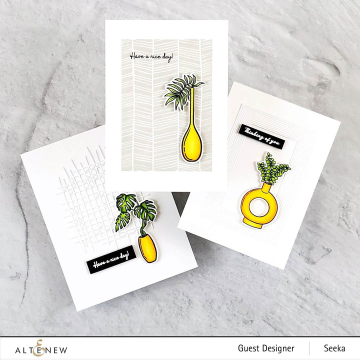 Photocentric Clear Stamps Monstera in Vase Stamp Set