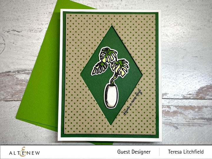 Photocentric Clear Stamps Monstera in Vase Stamp Set
