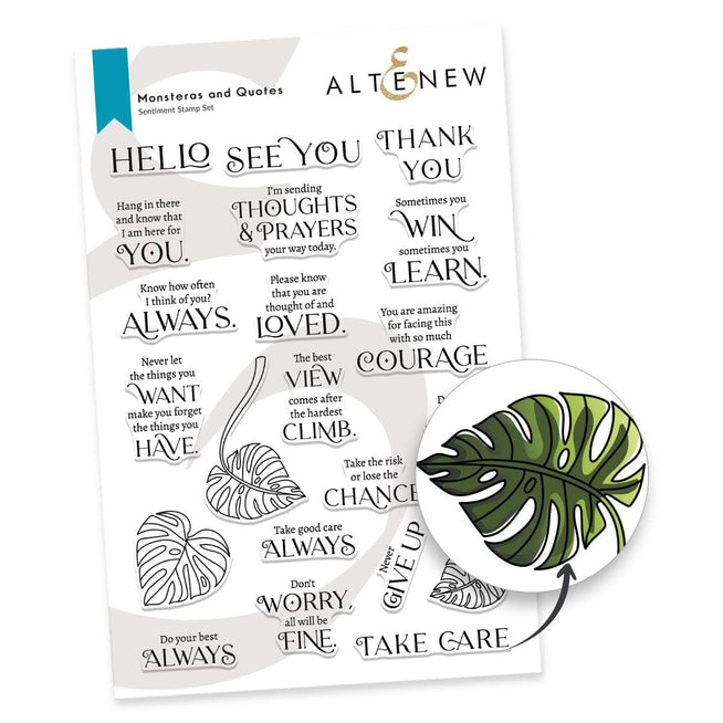 PMA Industries, Inc. Clear Stamps Monsteras and Quotes Stamp Set