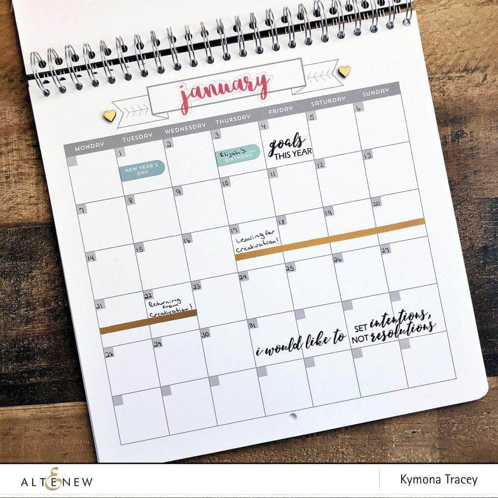 Circular Perpetual Calendar Planner Stamp – Mint Maker Studio Ltd