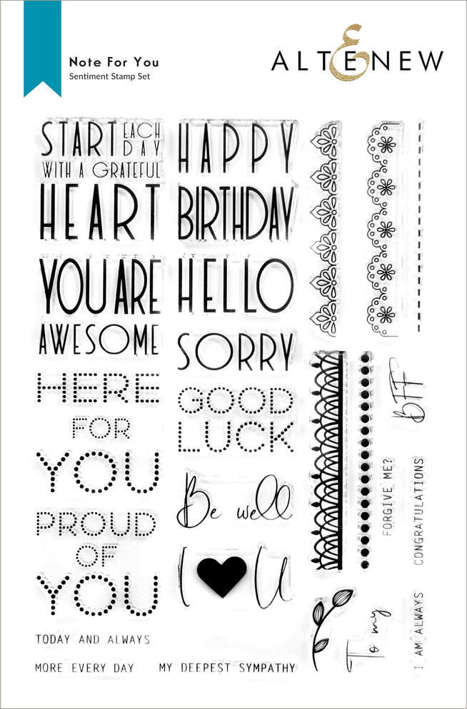 Photocentric Clear Stamps Note For You Stamp Set