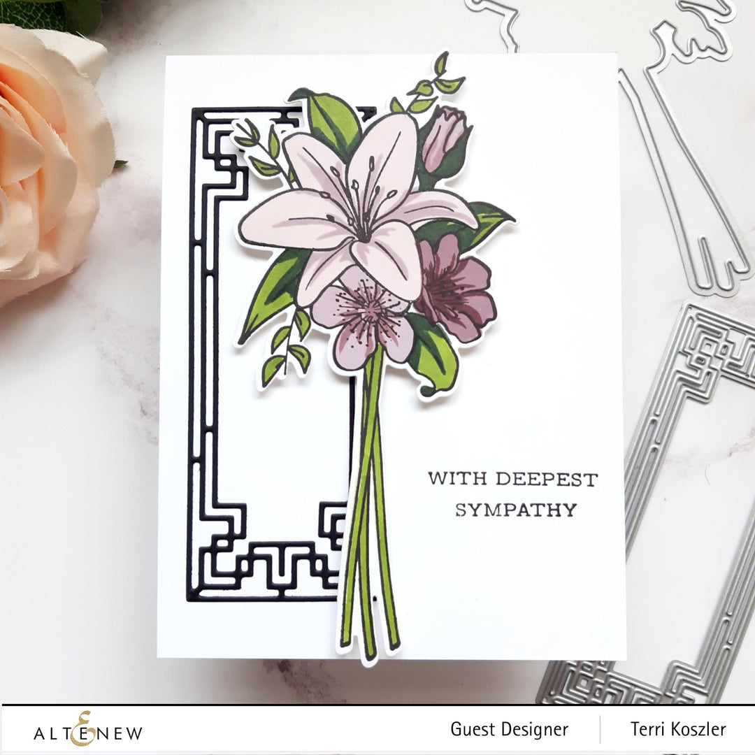 Altenew Friendship Blooms clear stamp set featuring floral and friendship-themed designs for card making and crafts.