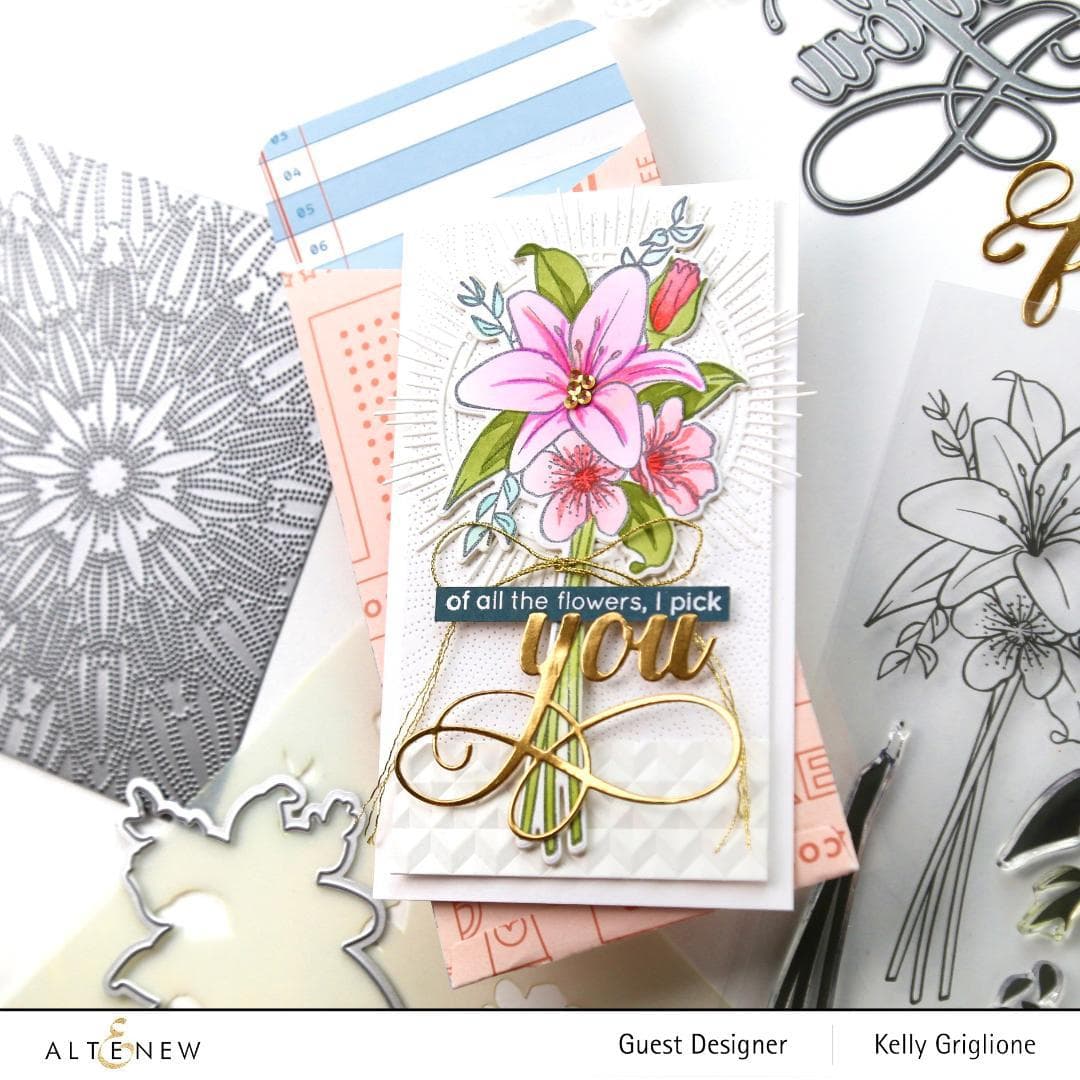 Altenew Friendship Blooms clear stamp set featuring floral and friendship-themed designs on transparent cling sheets.