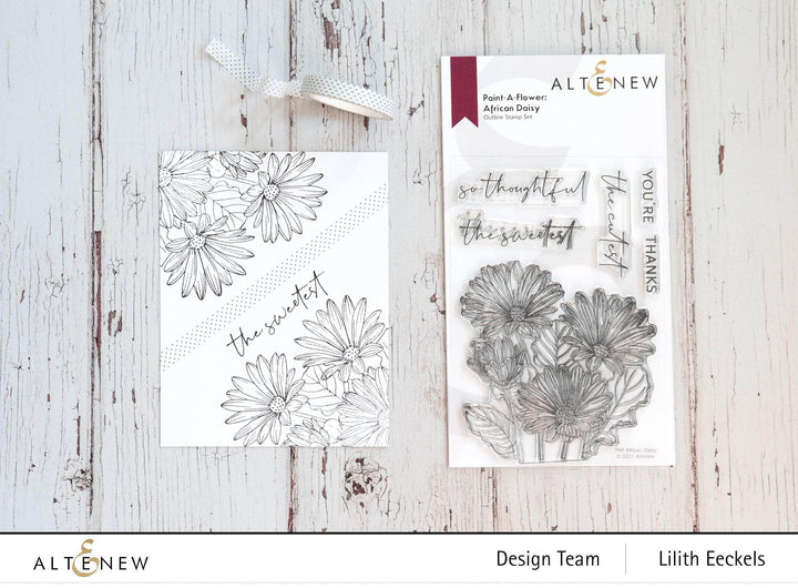 Photocentric Clear Stamps Paint-A-Flower: African Daisy Outline Stamp Set