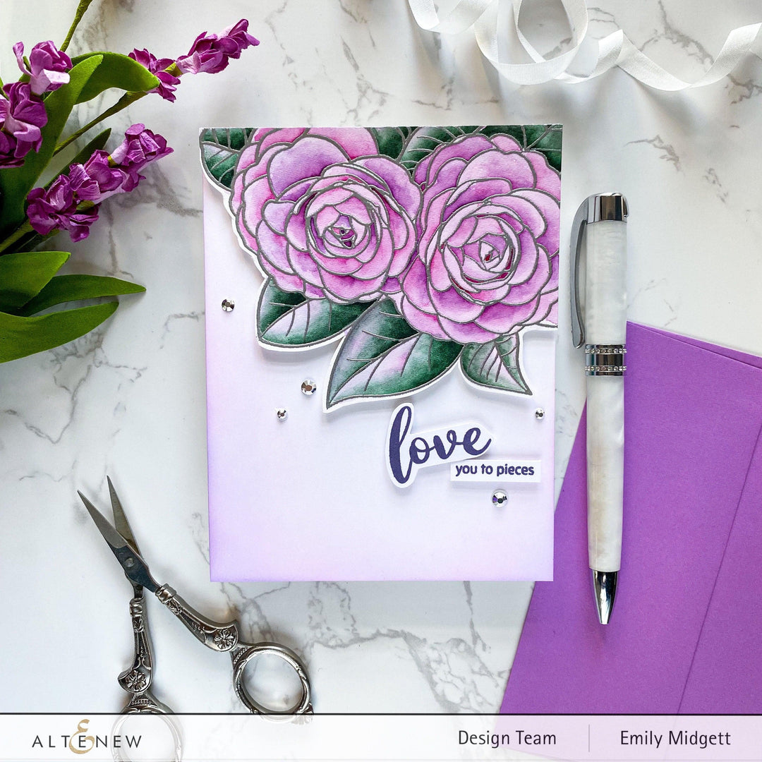 Photocentric Clear Stamps Paint-A-Flower: Camellia Waterhouse Outline Stamp Set