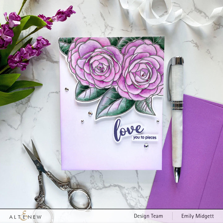 Photocentric Clear Stamps Paint-A-Flower: Camellia Waterhouse Outline Stamp Set