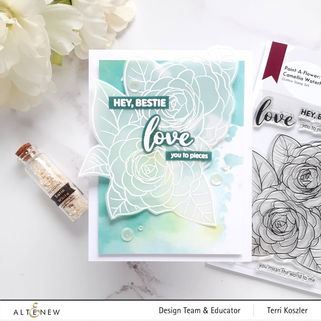 Photocentric Clear Stamps Paint-A-Flower: Camellia Waterhouse Outline Stamp Set