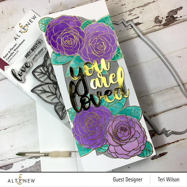 Photocentric Clear Stamps Paint-A-Flower: Camellia Waterhouse Outline Stamp Set