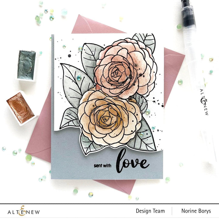Photocentric Clear Stamps Paint-A-Flower: Camellia Waterhouse Outline Stamp Set