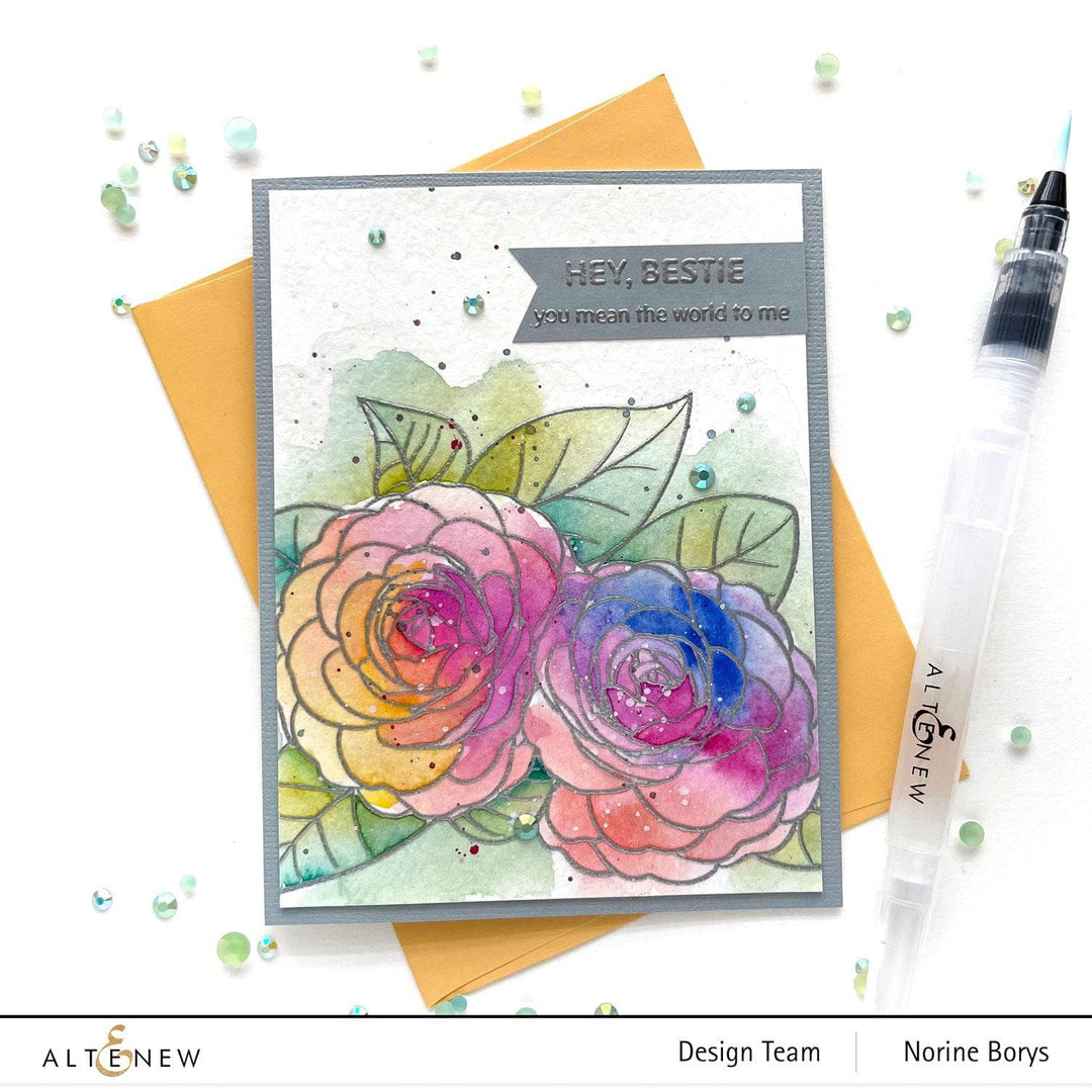 Photocentric Clear Stamps Paint-A-Flower: Camellia Waterhouse Outline Stamp Set