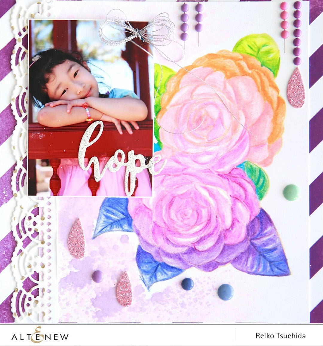 Photocentric Clear Stamps Paint-A-Flower: Camellia Waterhouse Outline Stamp Set