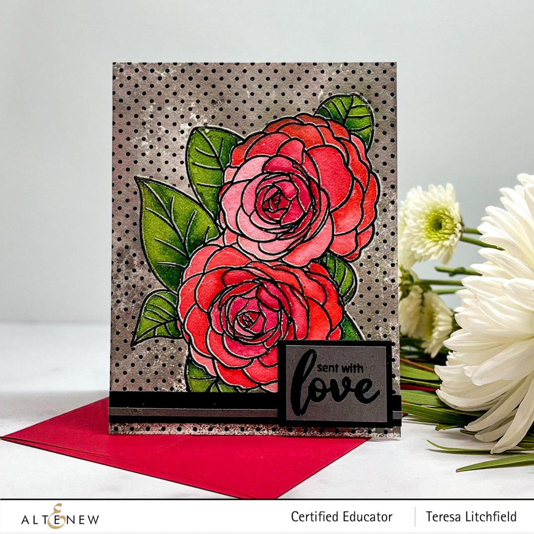 Photocentric Clear Stamps Paint-A-Flower: Camellia Waterhouse Outline Stamp Set