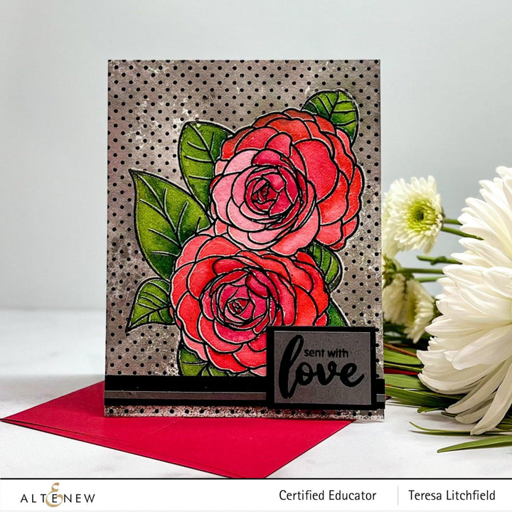 Photocentric Clear Stamps Paint-A-Flower: Camellia Waterhouse Outline Stamp Set