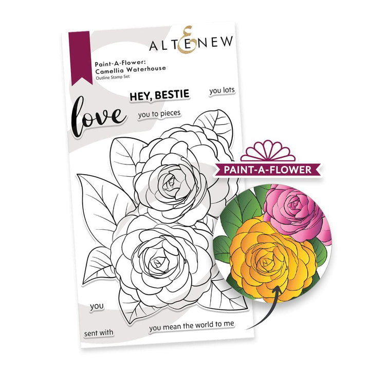 Photocentric Clear Stamps Paint-A-Flower: Camellia Waterhouse Outline Stamp Set