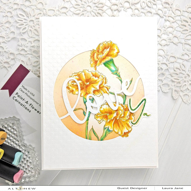 Photocentric Clear Stamps Paint-A-Flower: Carnations Outline Stamp Set