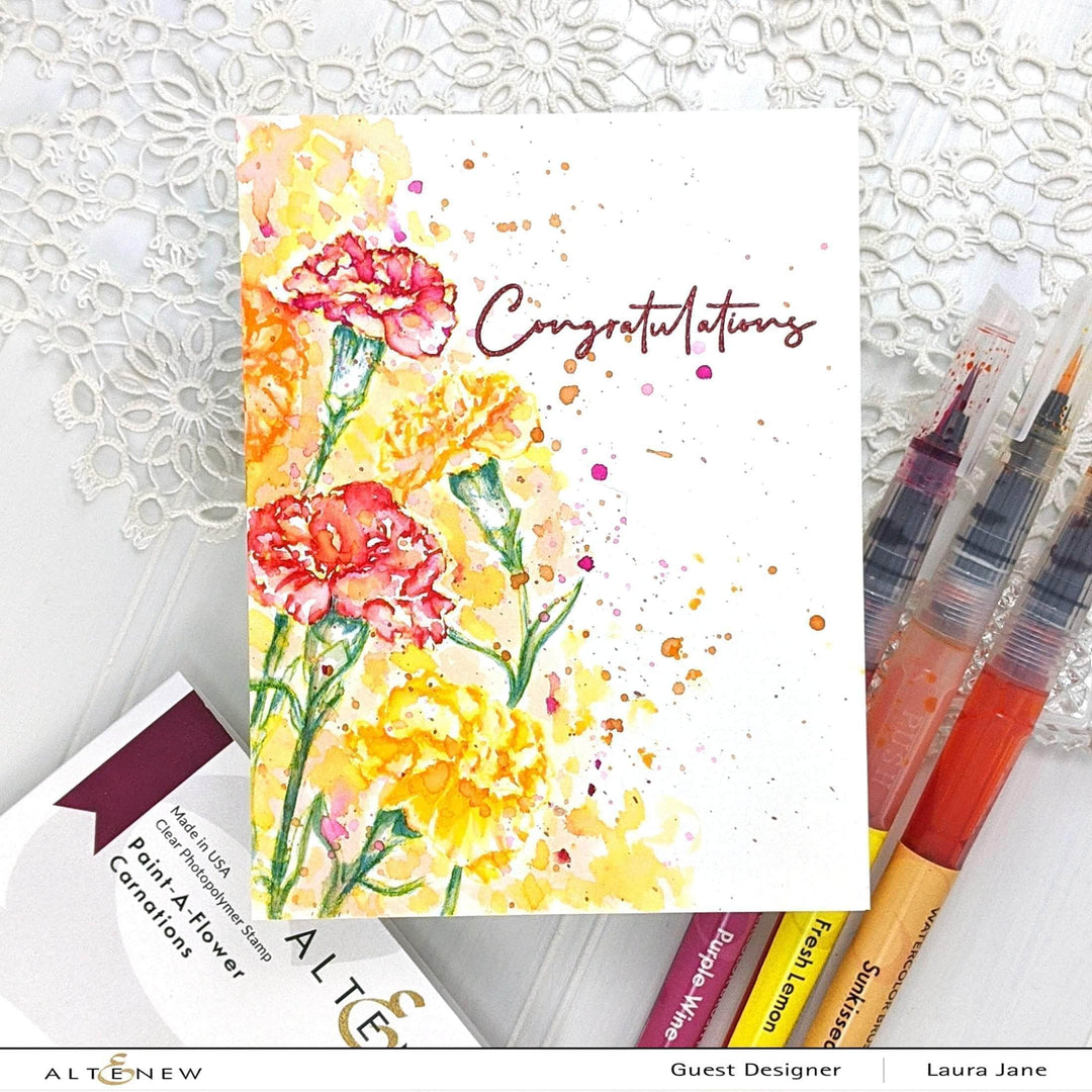 Photocentric Clear Stamps Paint-A-Flower: Carnations Outline Stamp Set