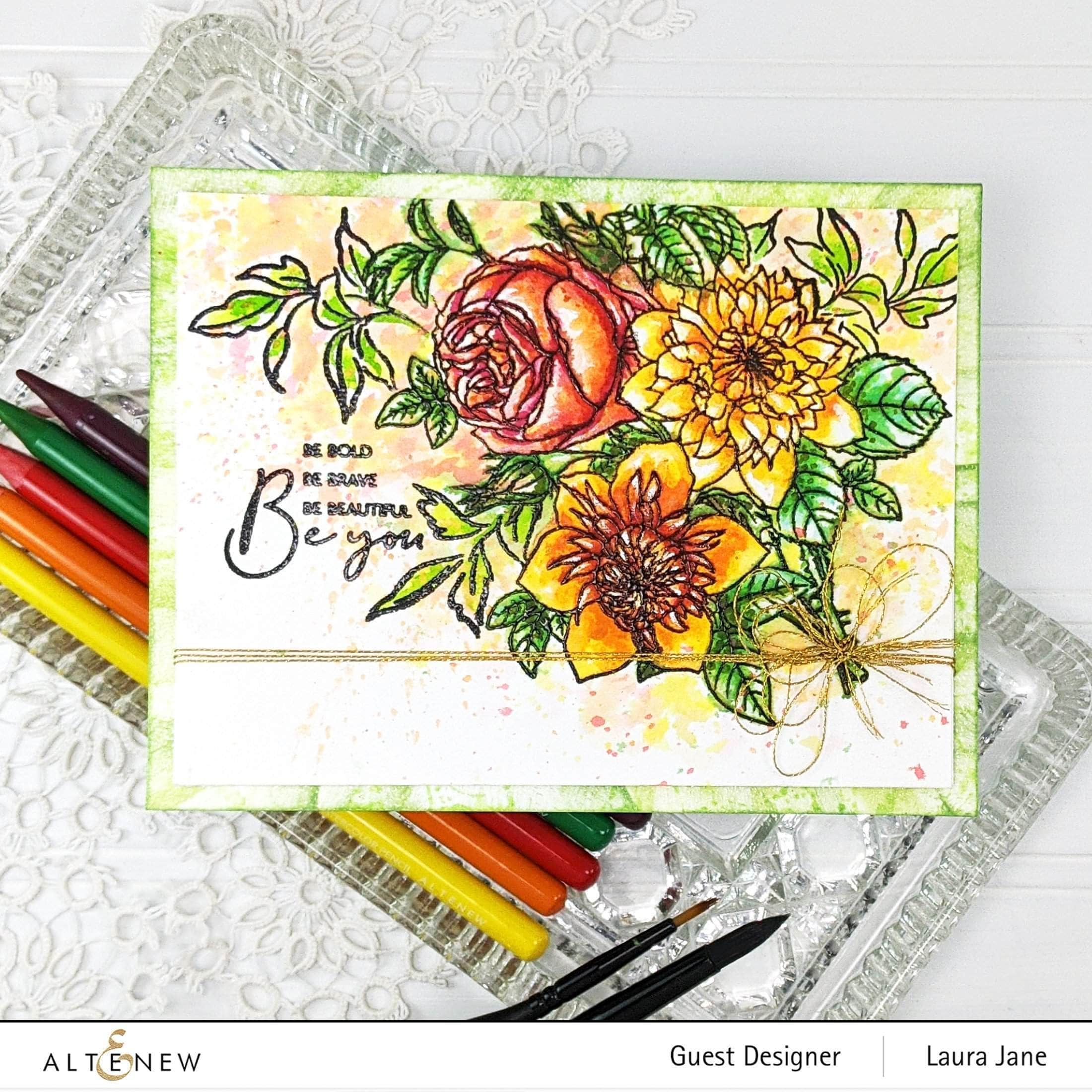 Paint-A-Flower: Clematis Josephine Outline Stamp Set | Altenew