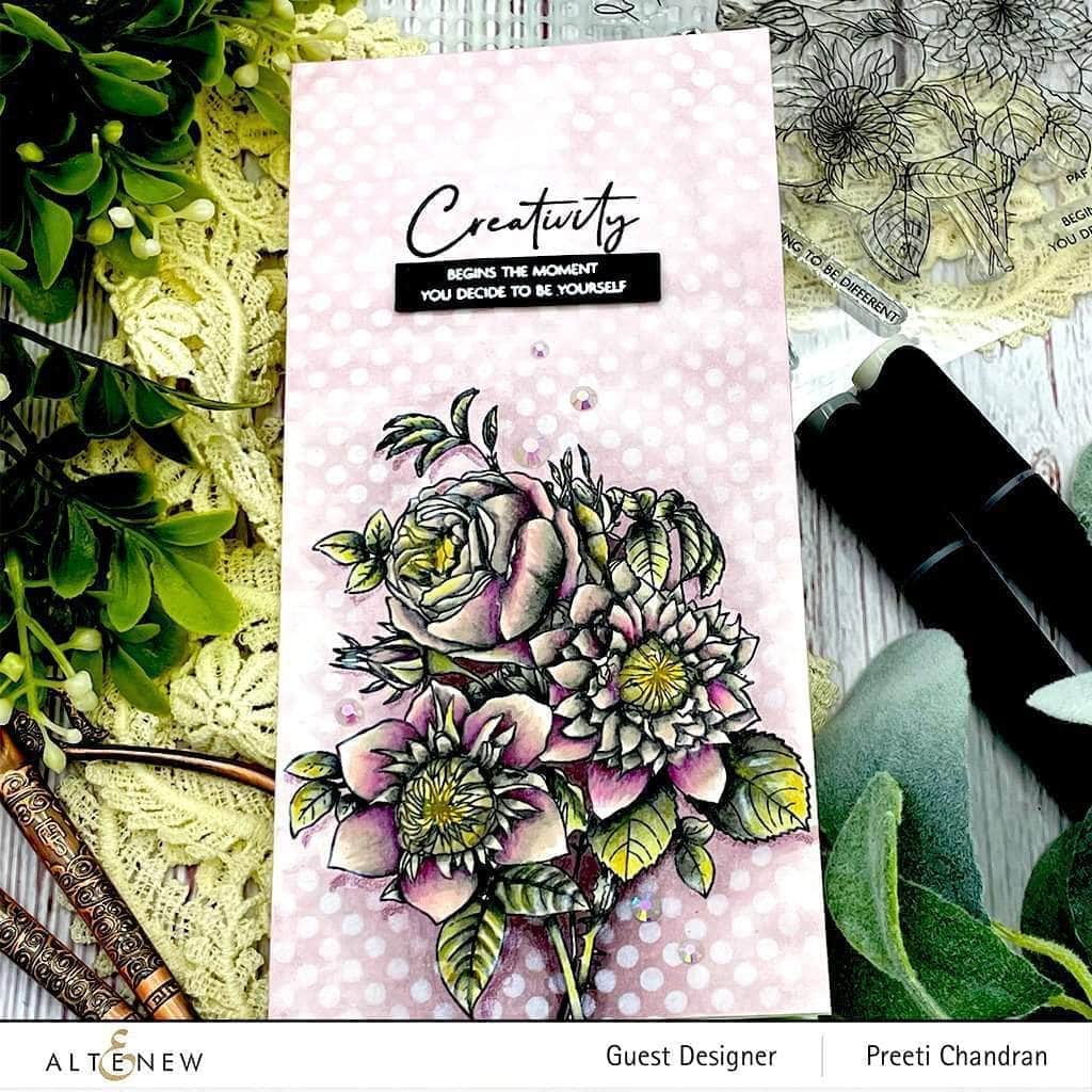 Paint-A-Flower: Clematis Josephine Outline Stamp Set | Altenew