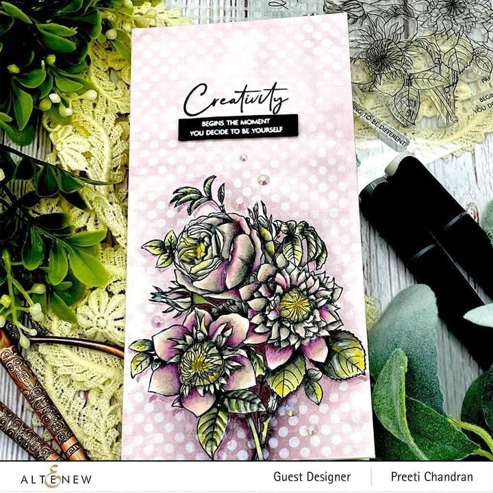 Photocentric Clear Stamps Paint-A-Flower: Clematis Josephine Outline Stamp Set