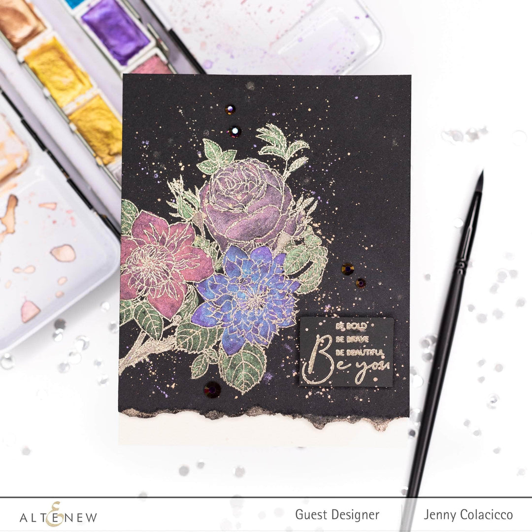 Paint-A-Flower: Clematis Josephine Outline Stamp Set – Altenew