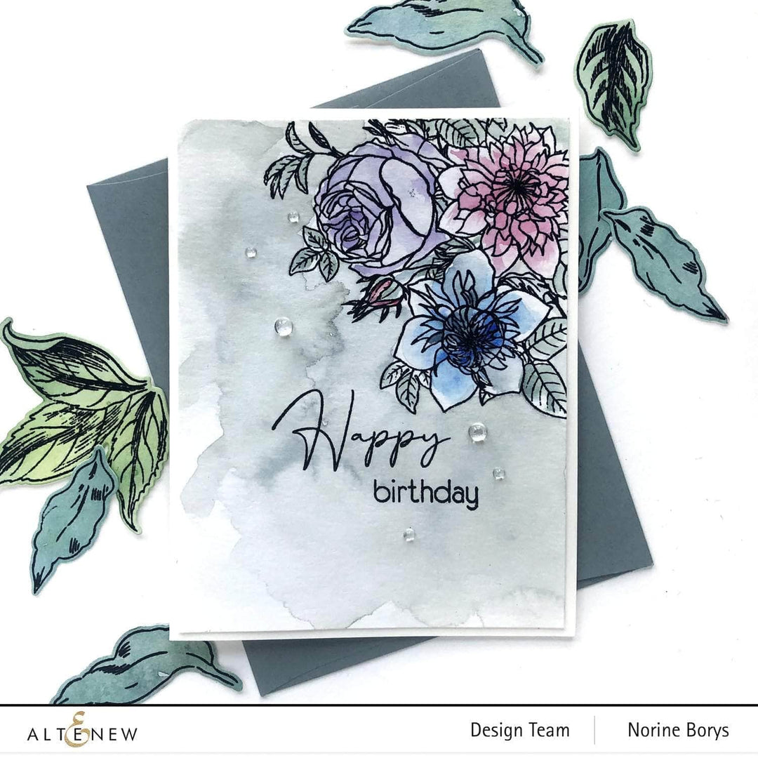 Photocentric Clear Stamps Paint-A-Flower: Clematis Josephine Outline Stamp Set
