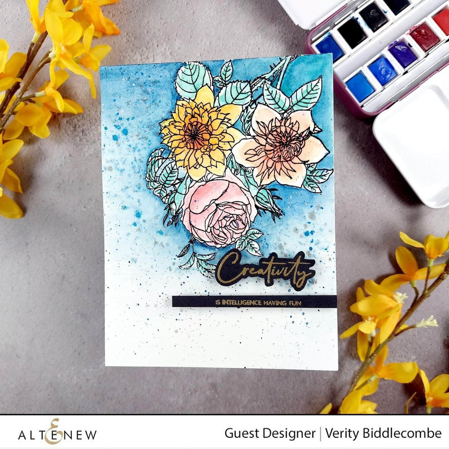 Paint-A-Flower: Clematis Josephine Outline Stamp Set | Altenew