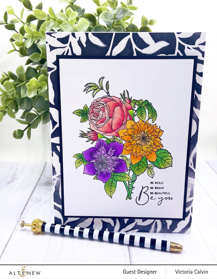 Photocentric Clear Stamps Paint-A-Flower: Clematis Josephine Outline Stamp Set