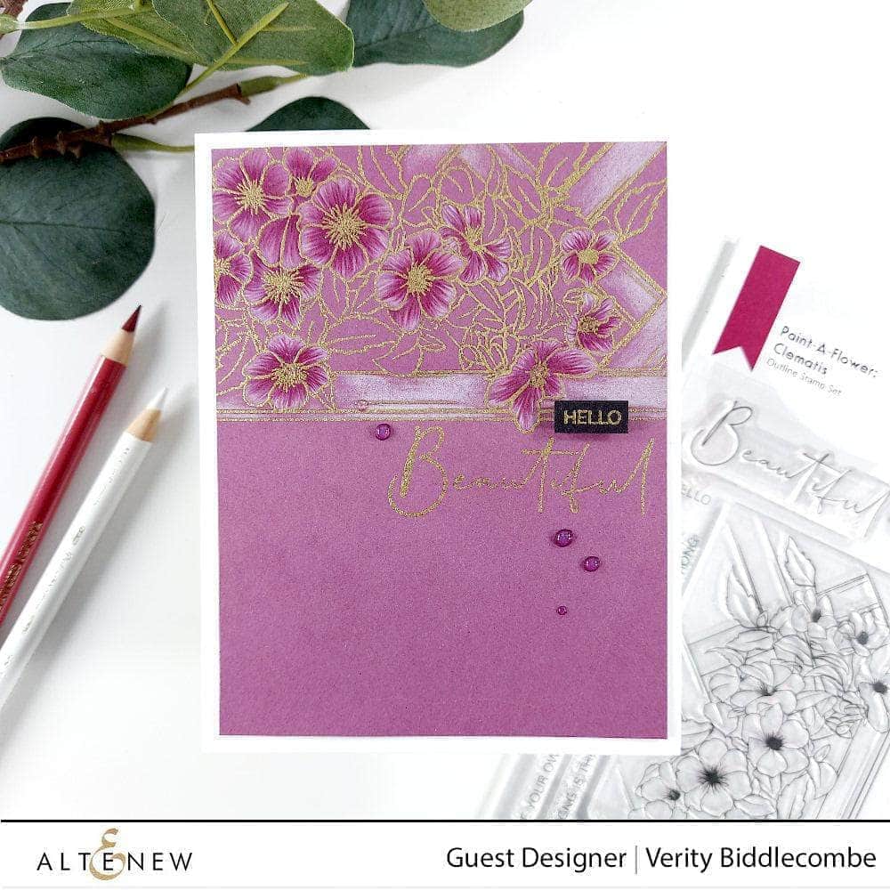 Photocentric Clear Stamps Paint-A-Flower: Clematis Outline Stamp Set
