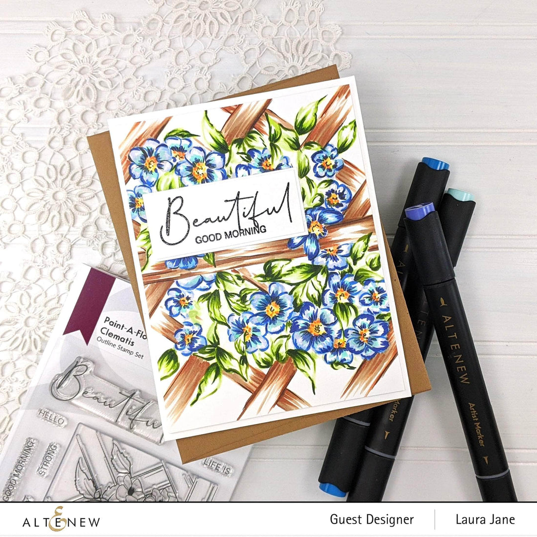 Photocentric Clear Stamps Paint-A-Flower: Clematis Outline Stamp Set