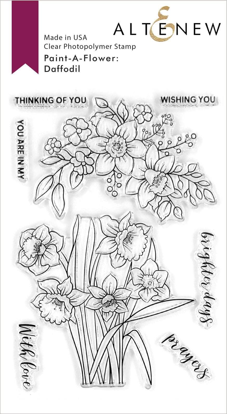 Photocentric Clear Stamps Paint-A-Flower: Daffodil Outline Stamp Set