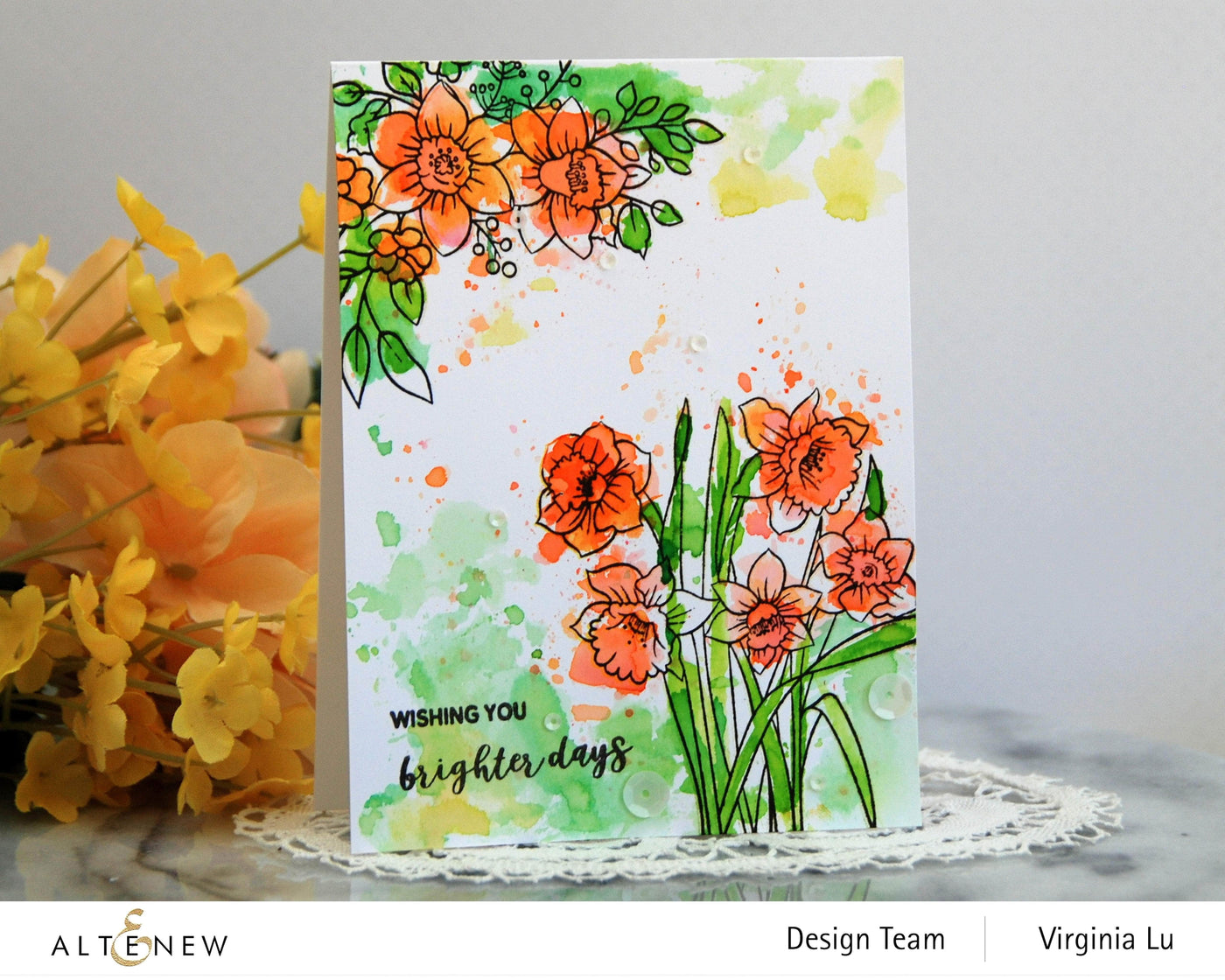 Photocentric Clear Stamps Paint-A-Flower: Daffodil Outline Stamp Set