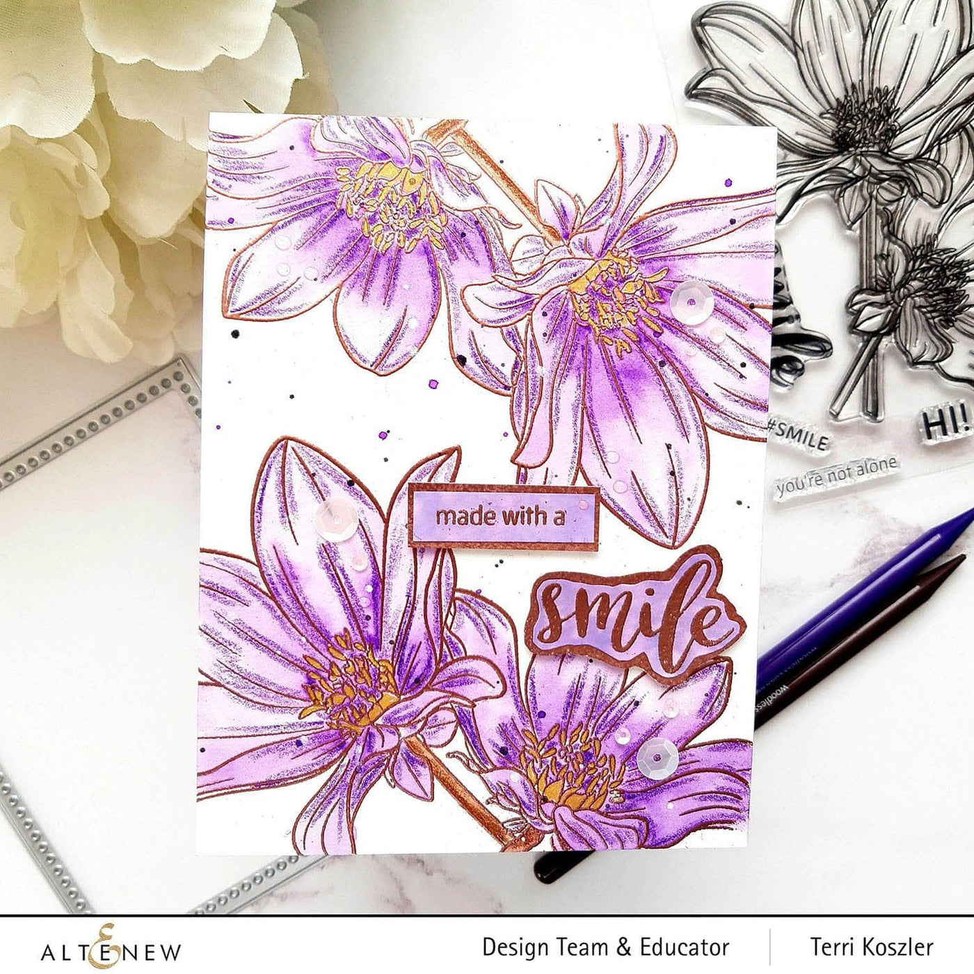 Photocentric Clear Stamps Paint-A-Flower: Dahlia Bright Eyes Outline Stamp Set