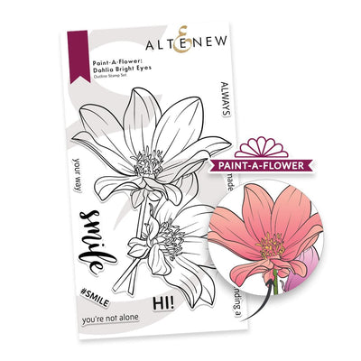 Photocentric Clear Stamps Paint-A-Flower: Dahlia Bright Eyes Outline Stamp Set
